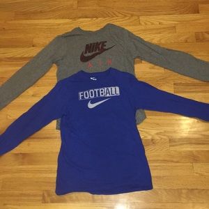 2 Boys Athletic Cut Nike Long Sleeve T shirts XL